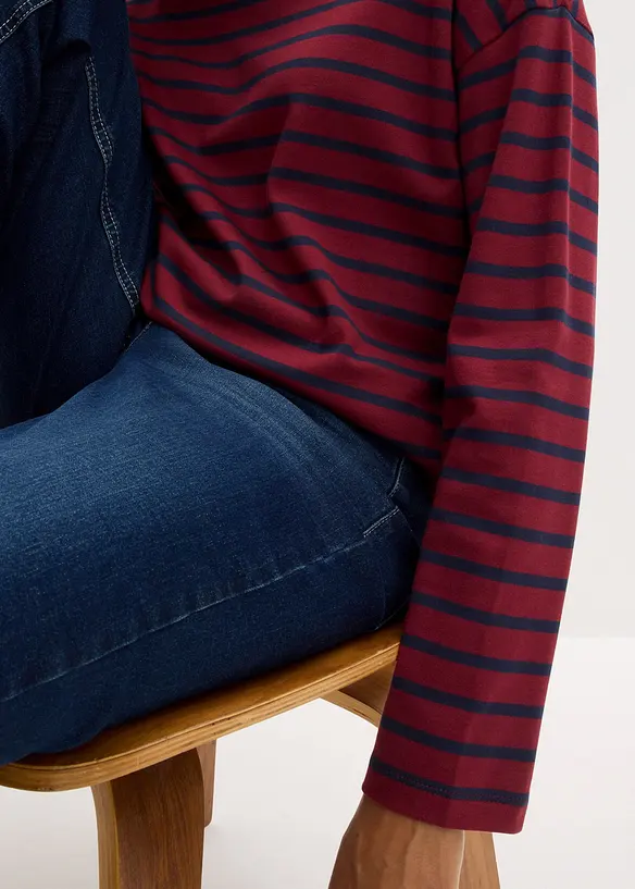 Lot de 2 T-shirts manches longues 100% coton, bonprix