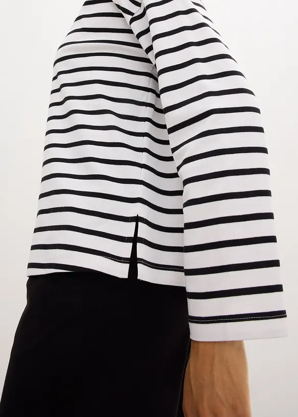 Lot de 2 T-shirts manches longues 100% coton, bonprix