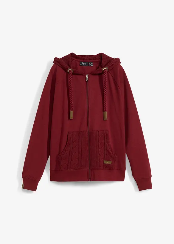 Sweat zippé à capuche et poches en maille, bonprix