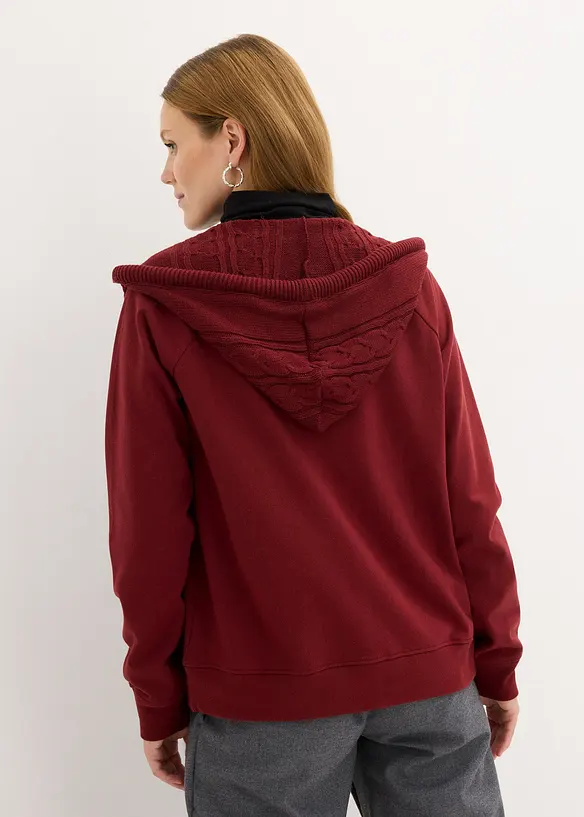 Sweat zippé à capuche et poches en maille, bonprix