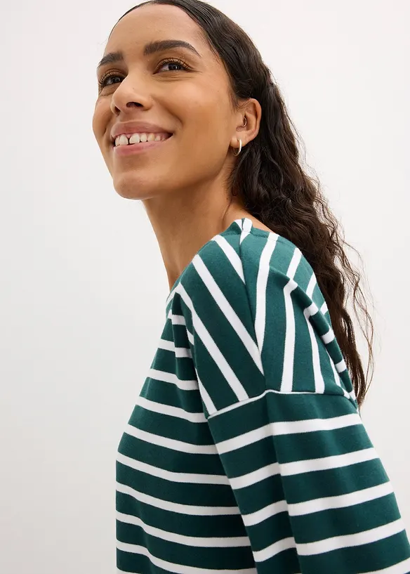 Lot de 2 T-shirts manches longues 100% coton, bonprix