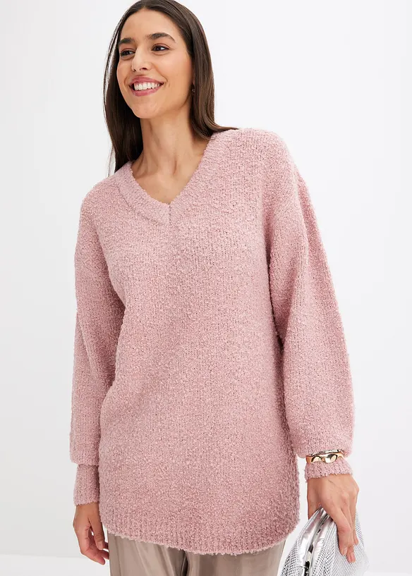Pull en grosse maille à col en V, bonprix