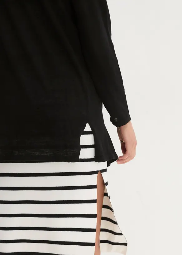 Gilet en maille 100% coton flammé, bonprix