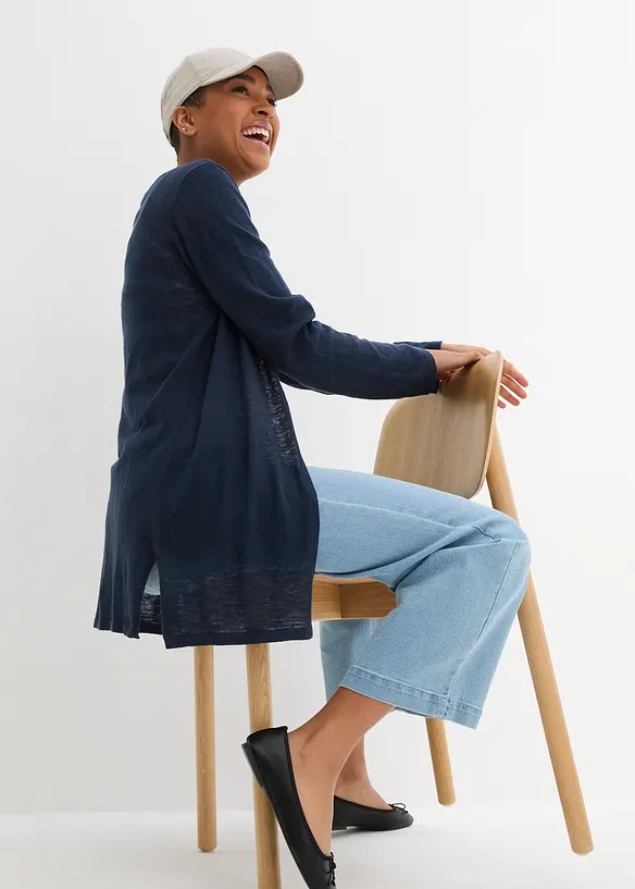 Gilet en maille 100% coton flammé, bonprix