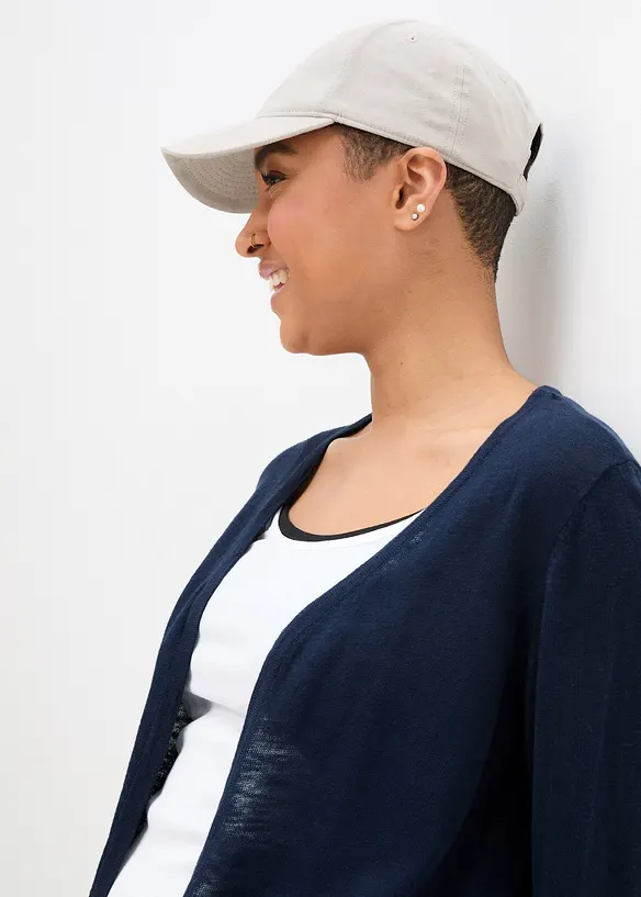 Gilet en maille 100% coton flammé, bonprix