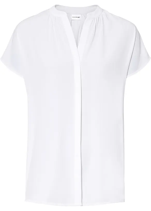 Chemisier manches courtes boutonnage invisible, bonprix