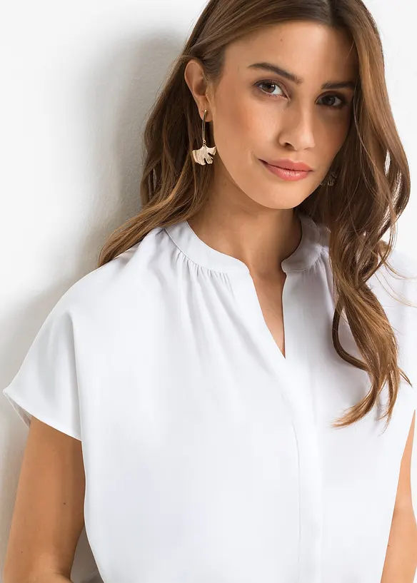 Chemisier manches courtes boutonnage invisible, bonprix