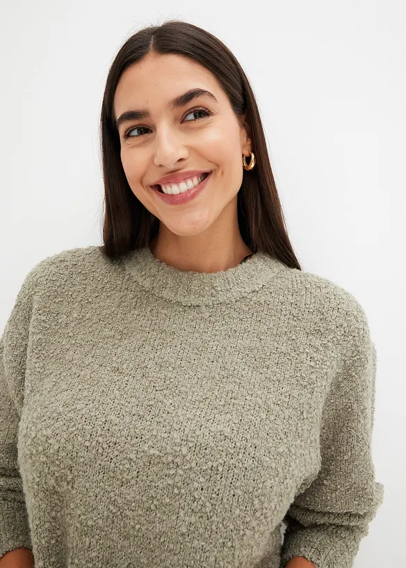 Pull oversize en maille bouclette, bonprix