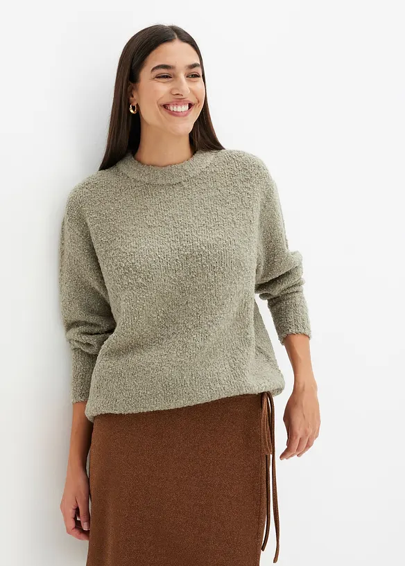 Pull oversize en maille bouclette, bonprix