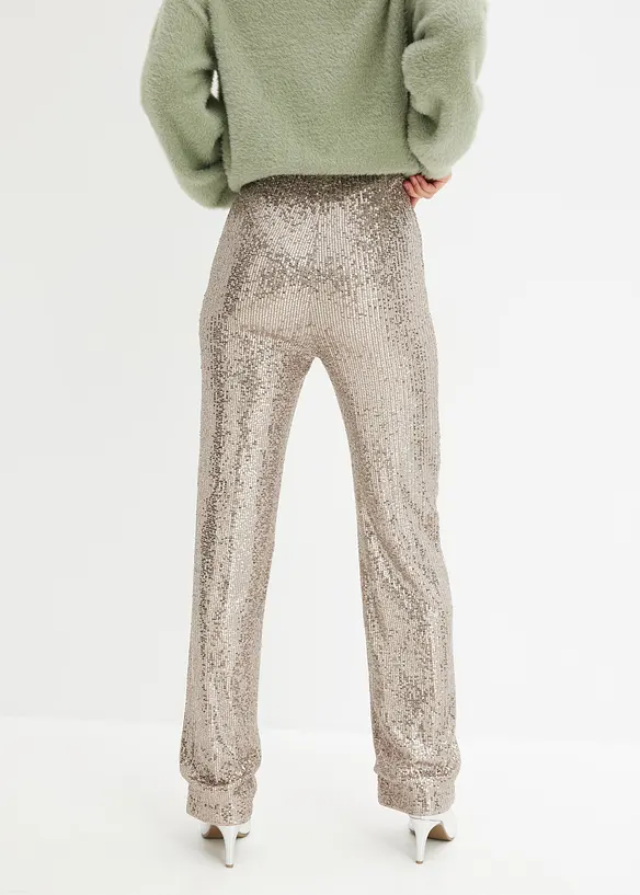 Pantalon en jersey à sequins, bonprix