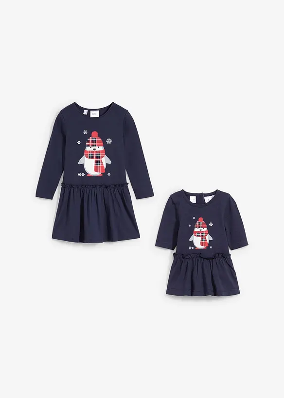 Robe en jersey + robe de poupée 100% coton (ens. 2 pces), bonprix