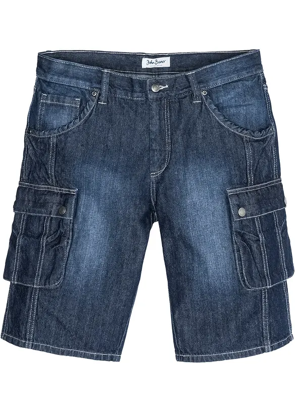 Bermuda cargo en jean, Regular, bonprix
