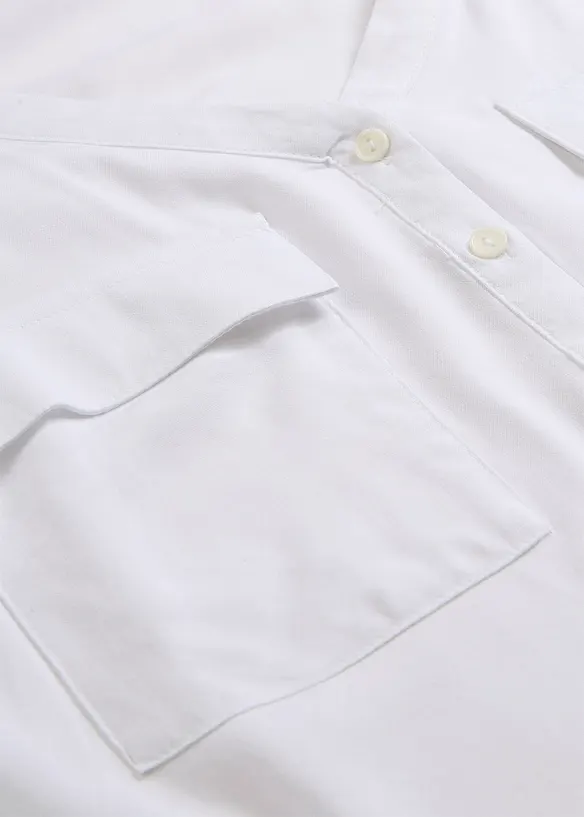 Blouse fluide &agrave; col en V et manches longues, bonprix