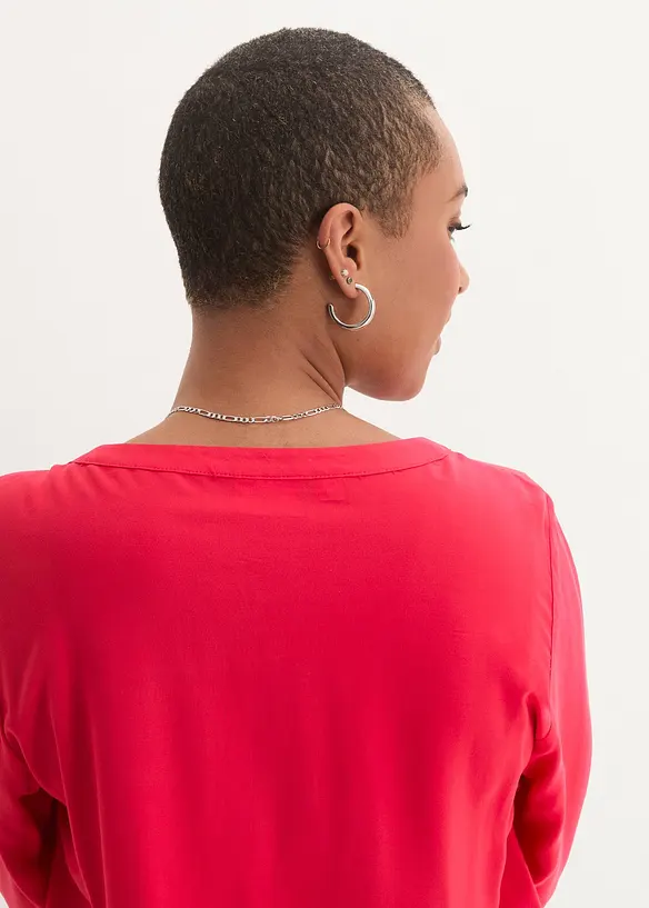 Blouse fluide à col en V et manches longues, bonprix