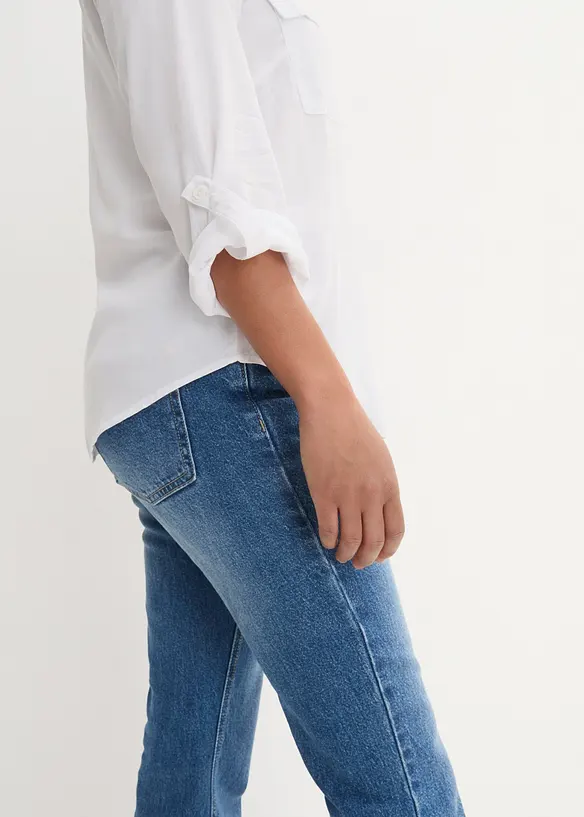 Blouse fluide &agrave; col en V et manches longues, bonprix