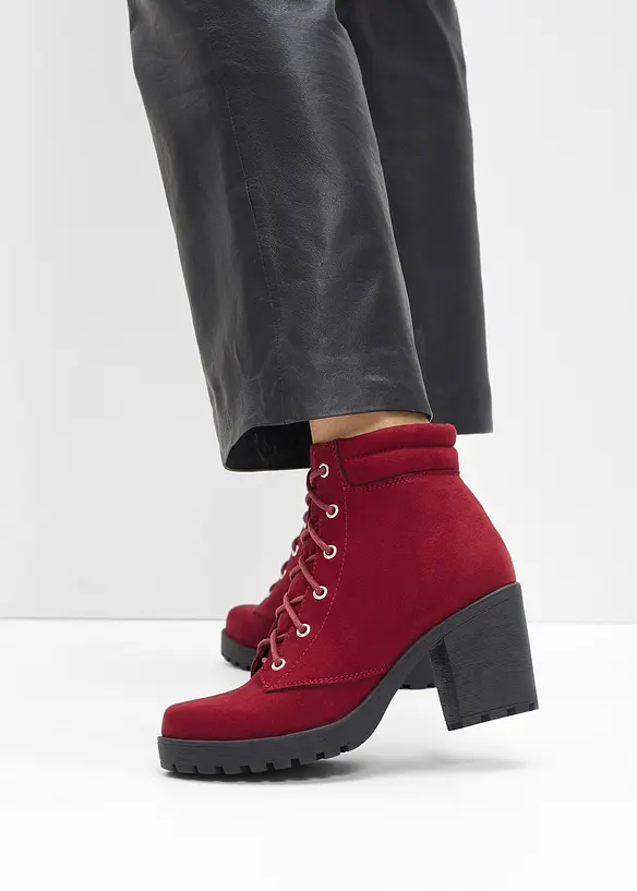 Bottines à lacets et talon carré, bonprix