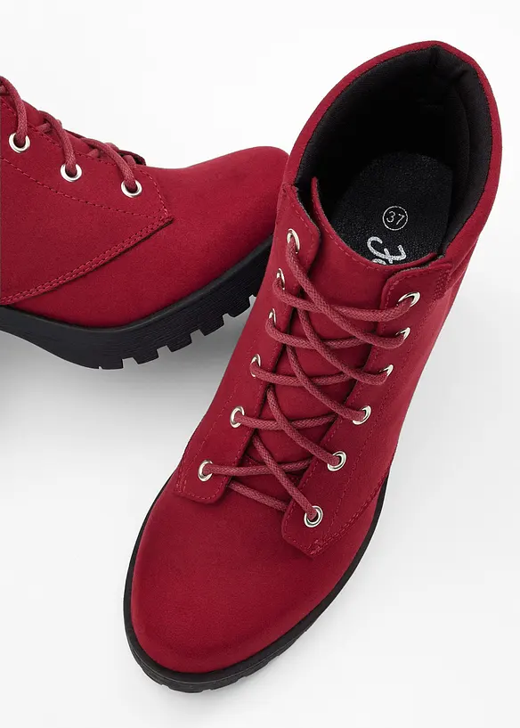 Bottines à lacets et talon carré, bonprix