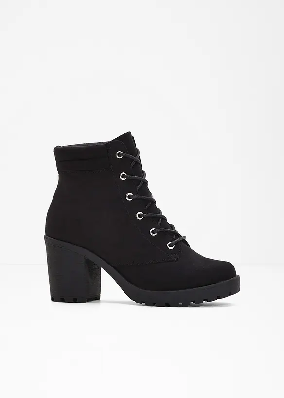 Bottines à lacets et talon carré, bonprix