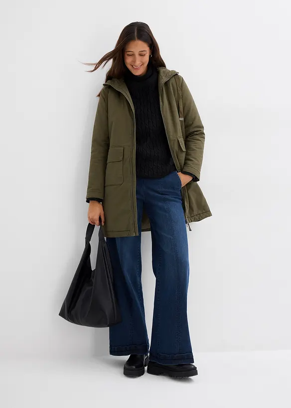 Parka d&rsquo;hiver rembourr&eacute;e &agrave; capuche doubl&eacute;e sherpa, bonprix