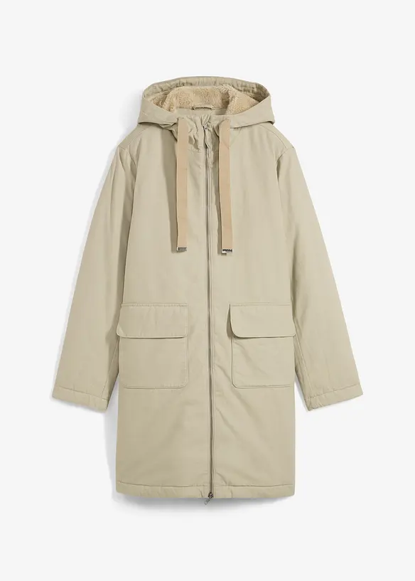 Parka d’hiver rembourrée à capuche doublée sherpa, bonprix