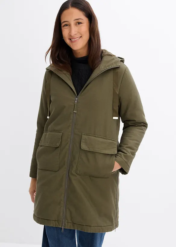 Parka d&rsquo;hiver rembourr&eacute;e &agrave; capuche doubl&eacute;e sherpa, bonprix
