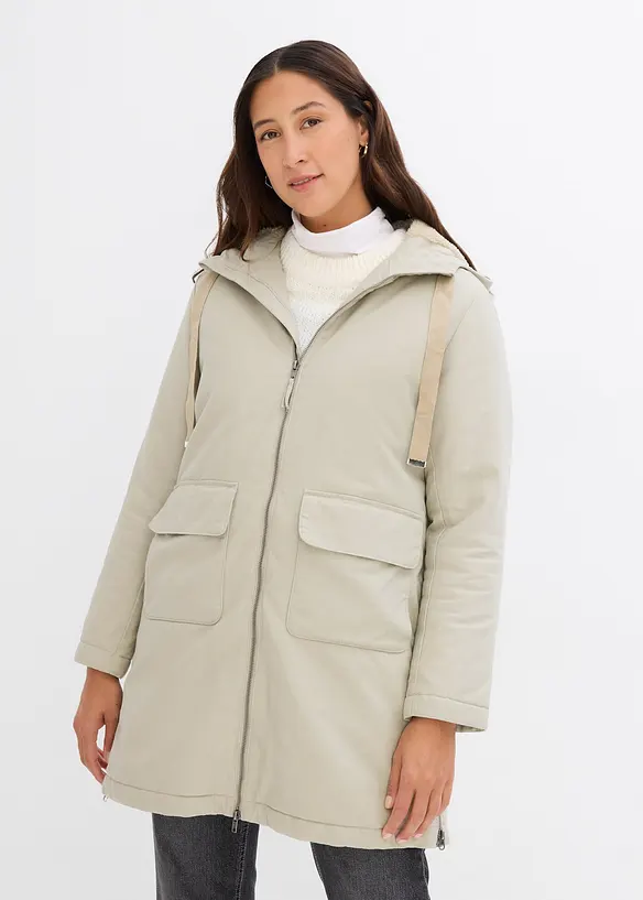 Parka d’hiver rembourrée à capuche doublée sherpa, bonprix