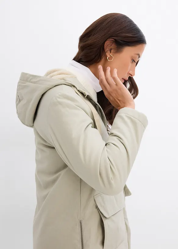 Parka d’hiver rembourrée à capuche doublée sherpa, bonprix