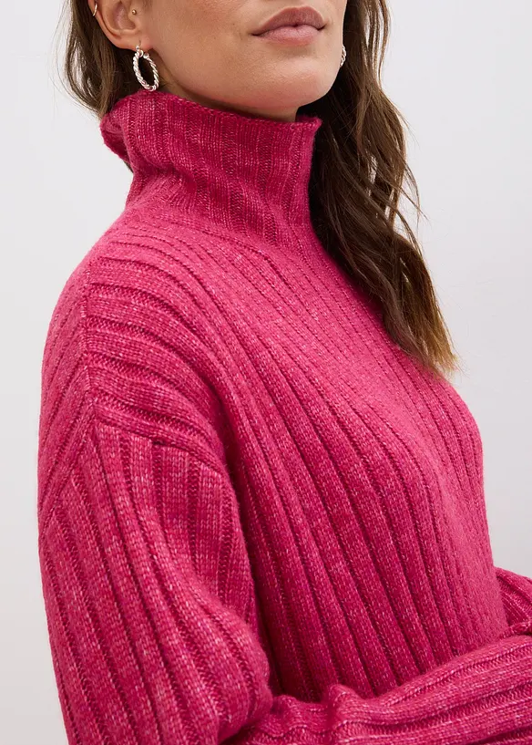 Robe en grosses mailles c&ocirc;tel&eacute;es, bonprix