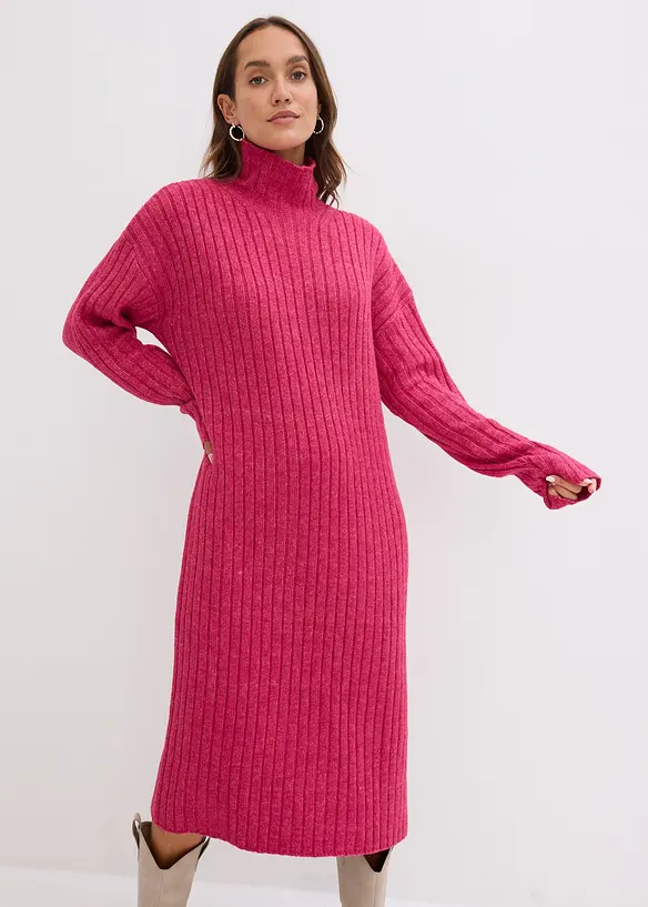 Robe en grosses mailles c&ocirc;tel&eacute;es, bonprix