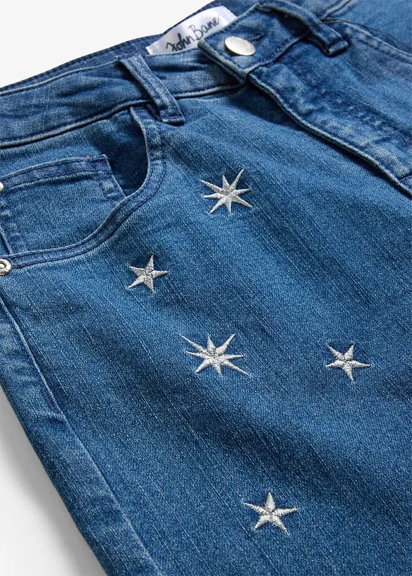 Jean large à broderie pour filles, bonprix