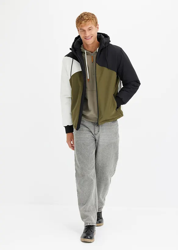 Veste d’hiver tricolore à capuche, bonprix