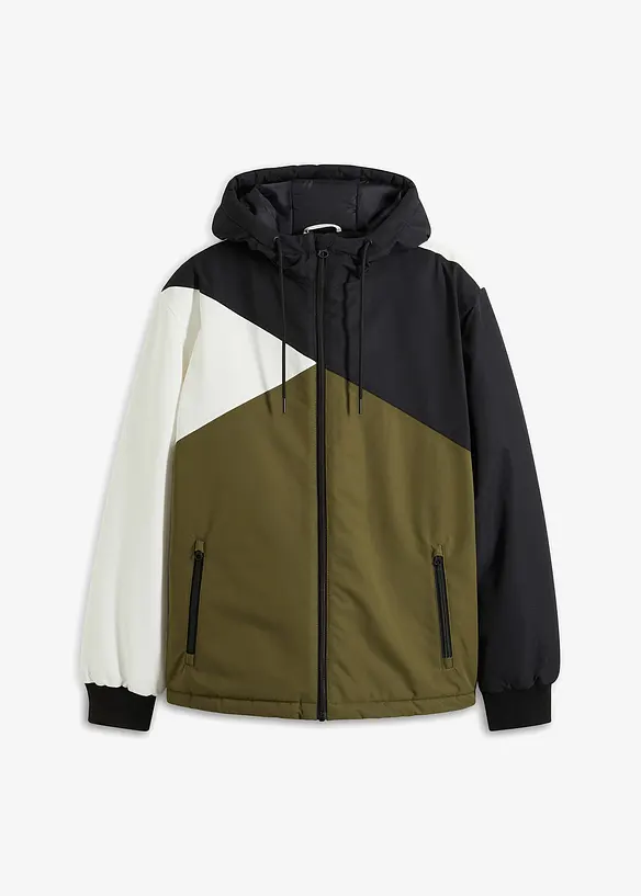 Veste d’hiver tricolore à capuche, bonprix