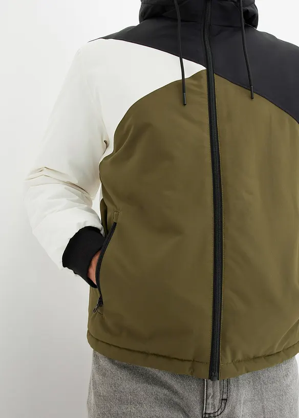 Veste d’hiver tricolore à capuche, bonprix