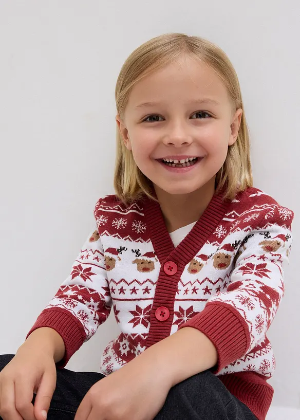 Gilet en maille enfant avec motif de Noël, bonprix