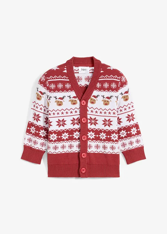 Gilet en maille enfant avec motif de Noël, bonprix