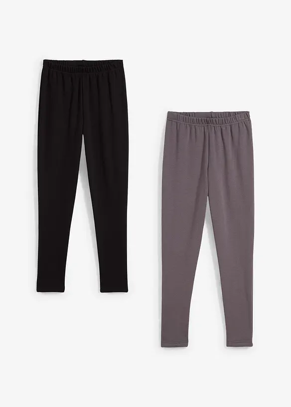 Lot de 2 leggings thermiques avec doublure en polaire douce, bonprix