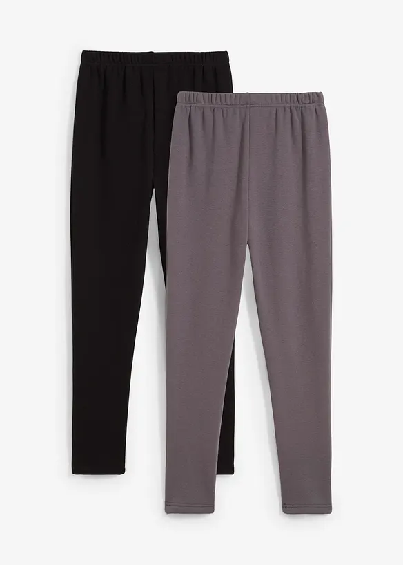 Lot de 2 leggings thermiques avec doublure en polaire douce, bonprix