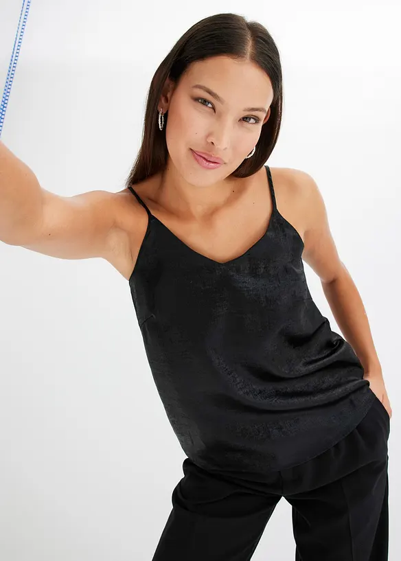 Top &agrave; effet brillant, bonprix