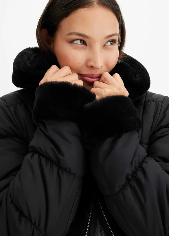 Doudoune avec bordures peluche, bonprix