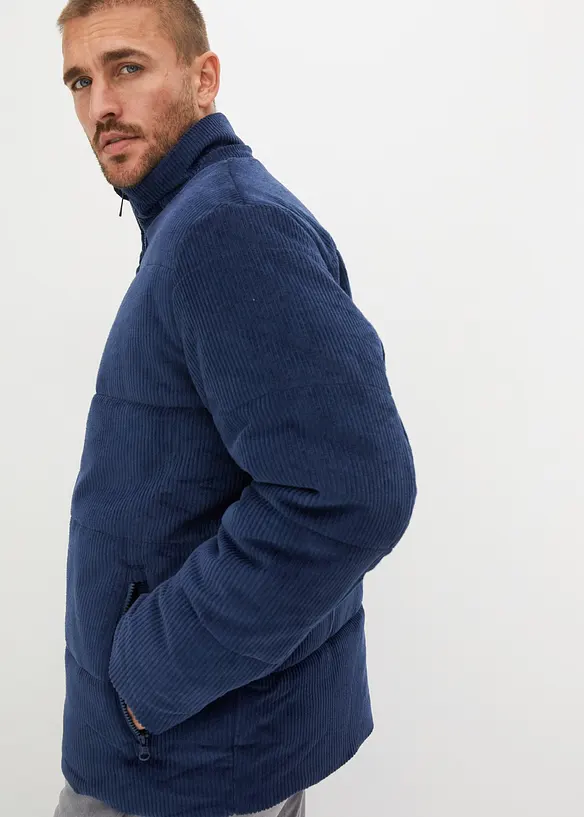 Doudoune en velours côtelé à capuche amovible, bonprix