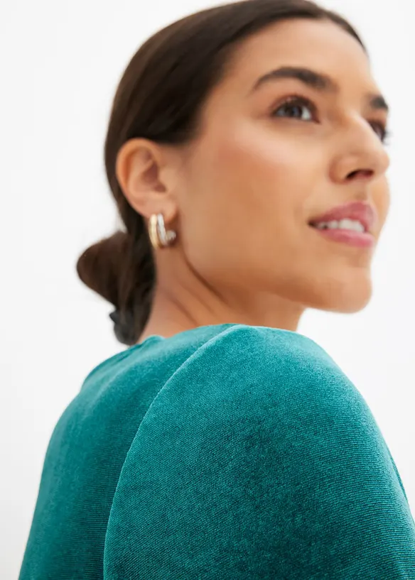 T-shirt manches longues en velours doux, bonprix