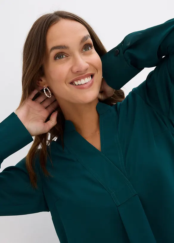 Blouse en mousseline, coupe trapèze, bonprix