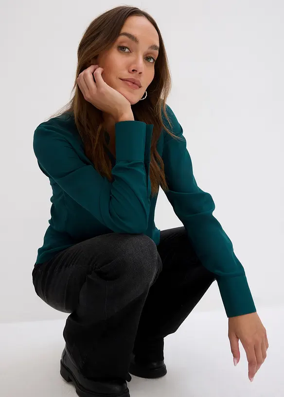 Blouse en mousseline, coupe trapèze, bonprix