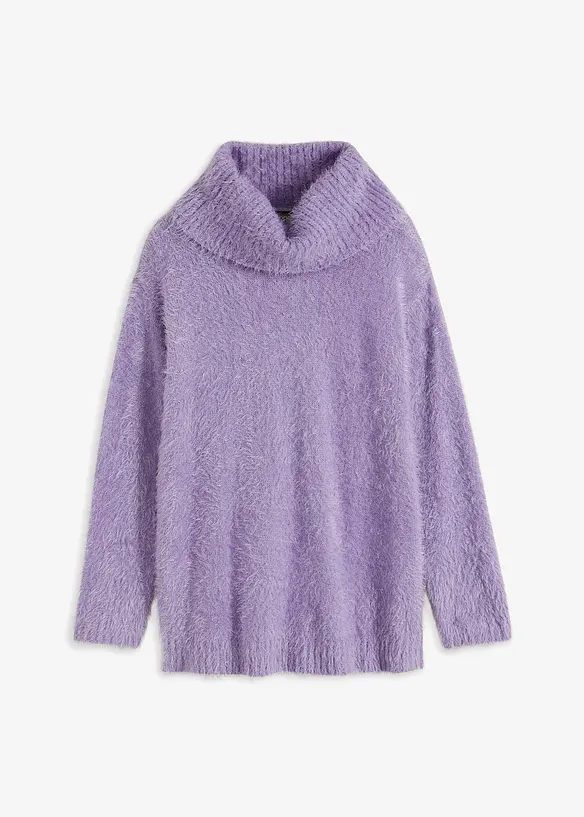 Pull col roulé en maille poilue, bonprix
