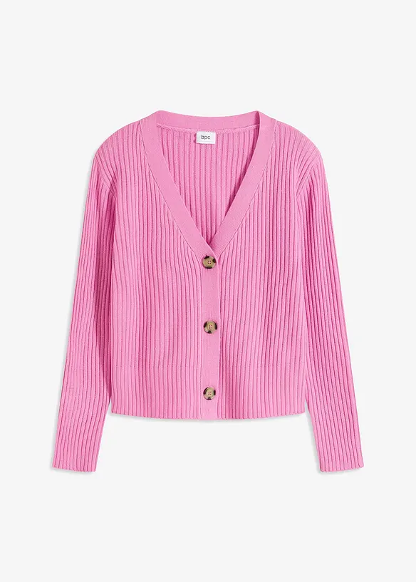 Gilet en maille c&ocirc;tel&eacute;e, bonprix