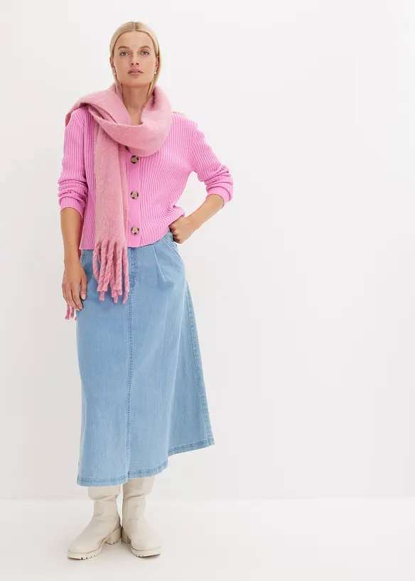 Gilet en maille c&ocirc;tel&eacute;e, bonprix