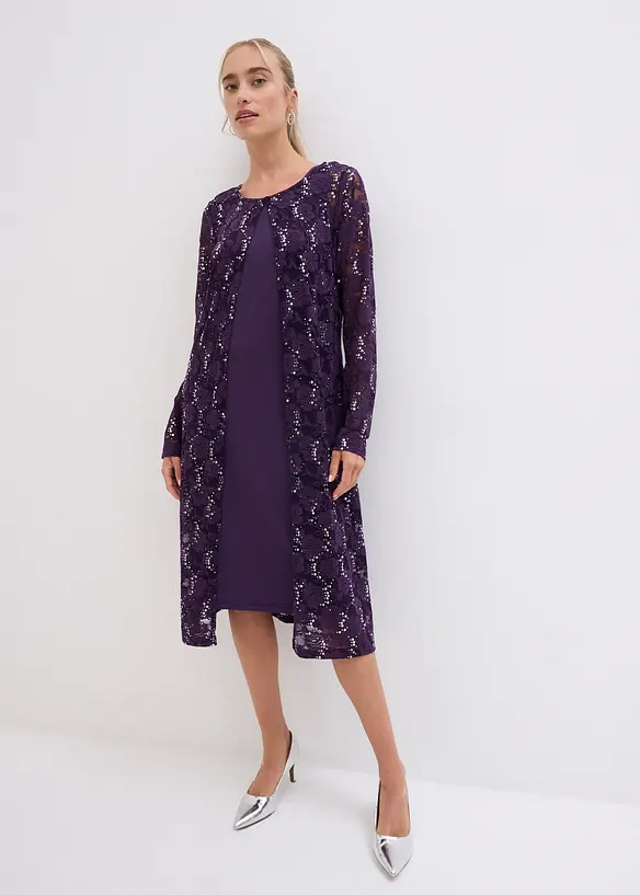 Robe &agrave; dentelle (ens. 2 pces), bonprix