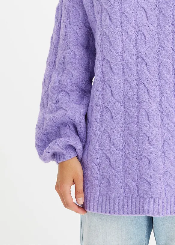 Pull oversize à motif torsadé, bonprix