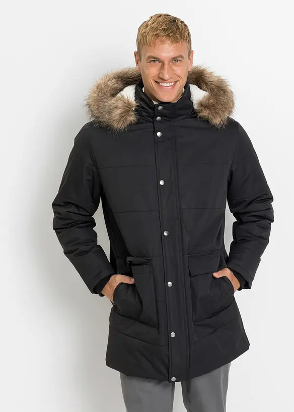 Parka d’hiver à doublure peluche et capuche amovible, bonprix