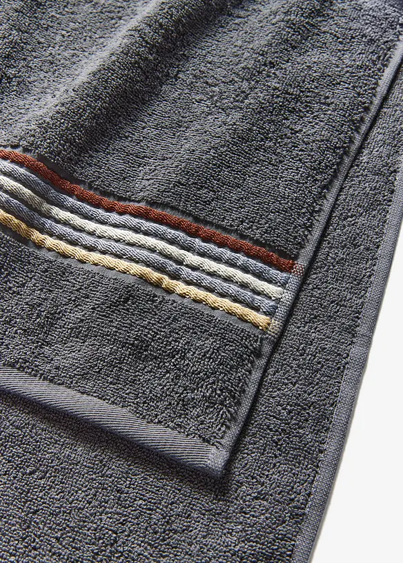 Serviette de toilette avec d&eacute;tails ray&eacute;s, bonprix